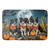Tapis De Bain Bordure Collie Halloween Éffrayant (Devant)