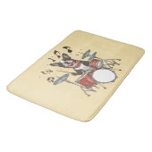 Tapis De Bain Boston Terrier Dog Playing Drums (Angle)