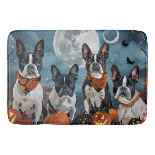 Tapis De Bain Boston terrier Halloween Épouvantable