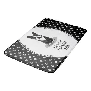 Tapis De Bain Boston Terrier Mom (noir) - Chien mignon