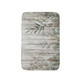 Tapis De Bain Botanical Foliage Farmhouse Barn Wood look (Devant (Vertical))