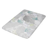 Tapis De Bain Botanical, grey, leaves, white and grey, turquoise (Angle)