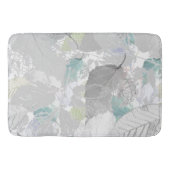 Tapis De Bain Botanical, grey, leaves, white and grey, turquoise (Devant)