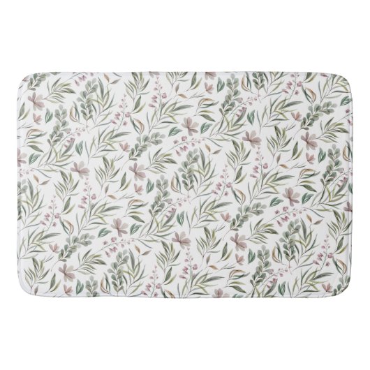 Tapis de bain botanique aquarelle (Devant)