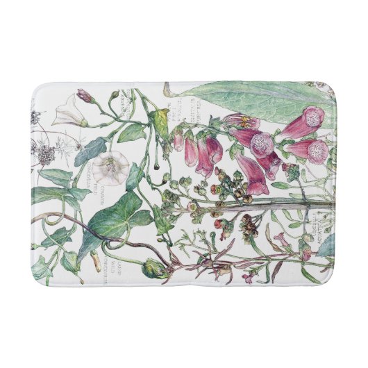 Tapis de bain botanique de fleur de fleur sauvage (Devant)