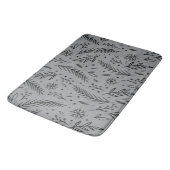 Tapis de bain botanique d'hiver – Gris avec feuill (Angle)
