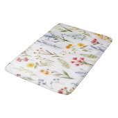 Tapis De Bain Botanique Fleur sauvage aquarelle (Angle)