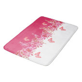 Tapis de bain botanique rose élégant  (Angle)