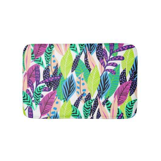 Tapis De Bain Botanique tropicale moderne colorée (Devant)