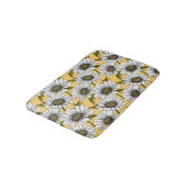 Tapis De Bain Bouches blanches, fleurs sauvages sur jaune (Angle)