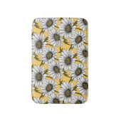 Tapis De Bain Bouches blanches, fleurs sauvages sur jaune (Devant (Vertical))