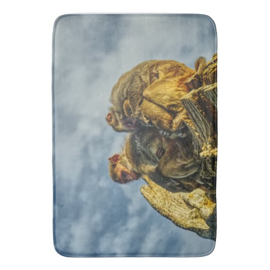 Tapis De Bain Bouddha de singes (devant Vertical)