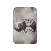 Tapis De Bain Boudoir | Cristal Ball Croissant Lune Roses rouges (Devant (Vertical))