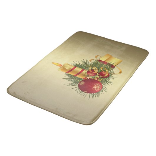 Tapis De Bain Bougie de Noël dorée (Angle)