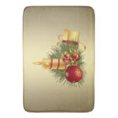 Tapis De Bain Bougie de Noël dorée (devant Vertical)