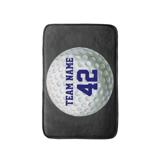 Tapis De Bain Boule de golf peinte avec le nom (Devant (Vertical))