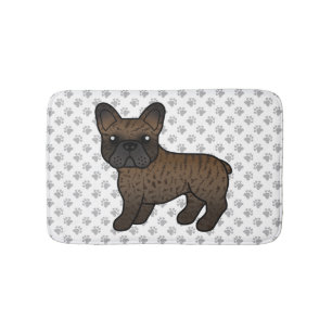 Tapis De Bain Bouledogue français bringé Chien de dessin animé m