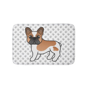 Tapis De Bain Bouledogue Français Rouge Piebald Chien de Dessin