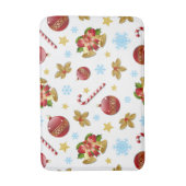 Tapis De Bain Boules de Noël rouges et dorées, saint de Noël (Devant (Vertical))