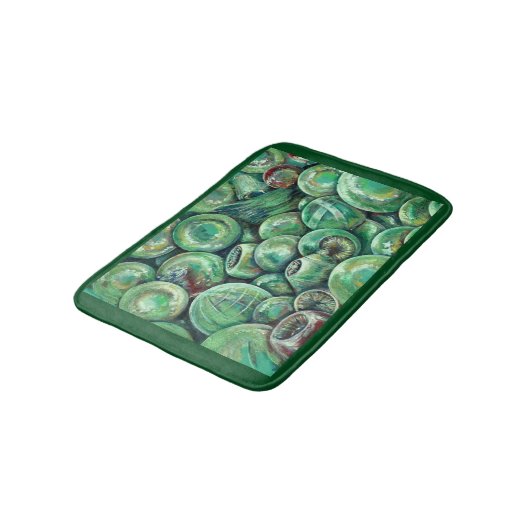 Tapis De Bain Boules de Noël vertes (Angle)