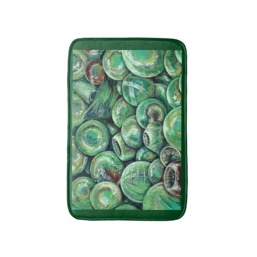 Tapis De Bain Boules de Noël vertes (Devant (Vertical))