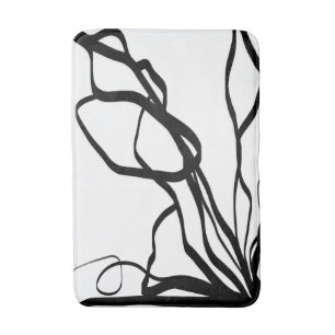 Tapis De Bain Bouquet Blanc : Abstrait blanc & noir
