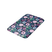 Tapis De Bain Bouquet d'aquarelle bleu marine rose (Angle)