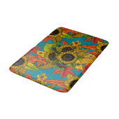 Tapis De Bain Bouquet d'automne en bleu (Angle)