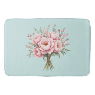 Tapis De Bain Bouquet de fleurs de pivoine rose joli