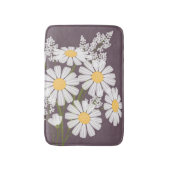 Tapis De Bain Bouquet de fleurs marguerites blanches sur prune v (Devant (Vertical))