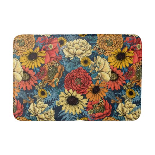 Tapis De Bain Bouquet de fleurs - roses, pivoines, marguerites e (Devant)