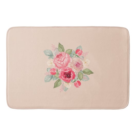 Tapis De Bain Bouquet de roses peintes (Devant)