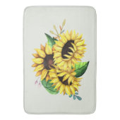 Tapis De Bain Bouquet de tournesol jaune en aquarelle (devant Vertical)