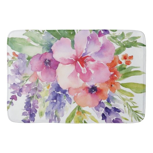 Tapis De Bain Bouquet floral aquarelle (Devant)