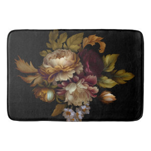 Tapis De Bain Bouquet floral foncé du Vieux-Monde