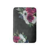 Tapis De Bain Bourgogne Floral Splash sur Noir déchiré (Devant (Vertical))