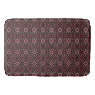 Tapis De Bain Bourgogne Foncé Avec Motif Floral