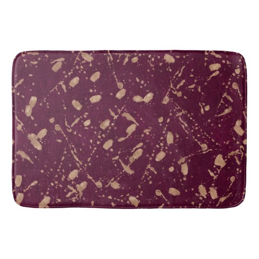 Tapis De Bain Bourgogne & Rose Gold Splatter Art Abstrait modern (Devant)