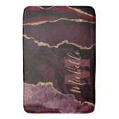 Tapis De Bain Bourgogne Rouge & Or Faux Parties scintillant Marb (devant Vertical)