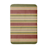 Tapis De Bain Bourgogne vert ivoire ocre jaune rayures Motif (Devant (Vertical))