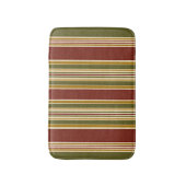 Tapis De Bain Bourgogne vert ivoire ocre jaune rayures Motif (Devant (Vertical))