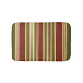 Tapis De Bain Bourgogne vert ivoire ocre jaune rayures Motif (Devant)