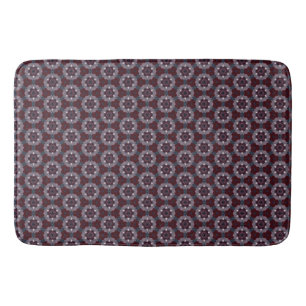 Tapis De Bain Bouteille de Bourgogne et de Gris à motifs floraux
