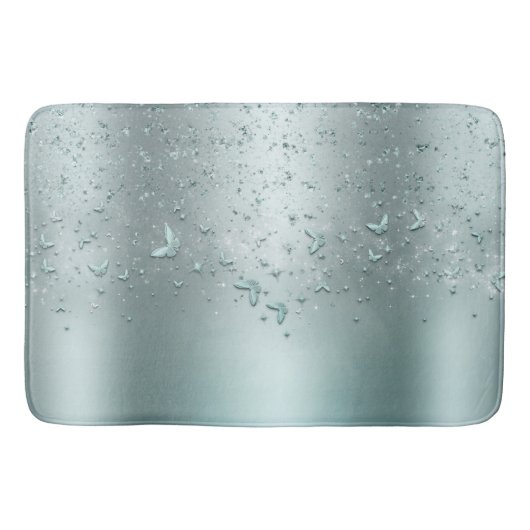 Tapis De Bain Bouton d'effervescence Turquoise Argent (Devant)