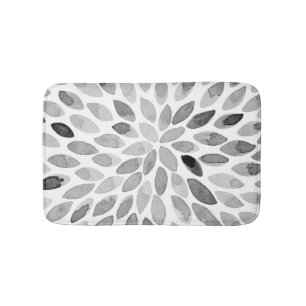 Tapis De Bain Boutons de brosse d'aquarelle - noir et blanc