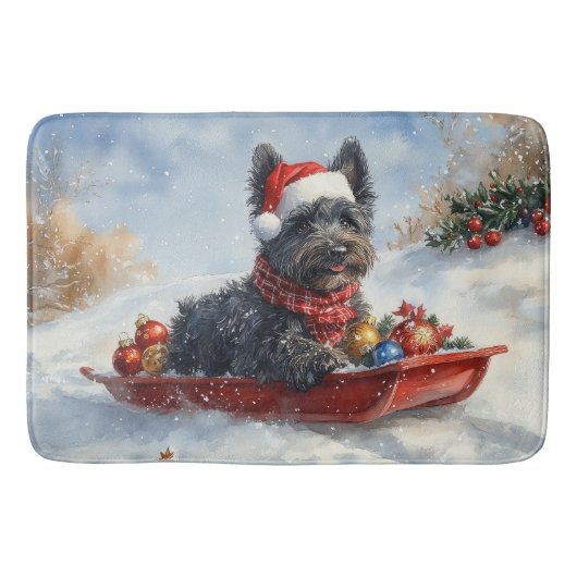 Tapis De Bain Bouviers Des Flandres Chien à Sledge Noël (Devant)