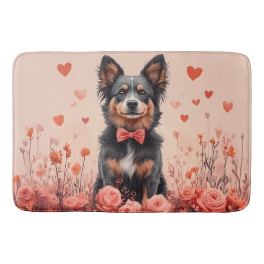 Tapis De Bain Bovins australiens avec des roses - Saint-Valentin (Devant)