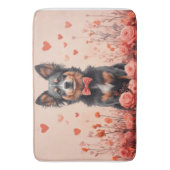 Tapis De Bain Bovins australiens avec des roses - Saint-Valentin (devant Vertical)