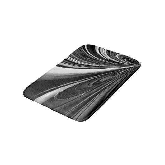 Tapis De Bain Bow noir et blanc Abstrait (Angle)