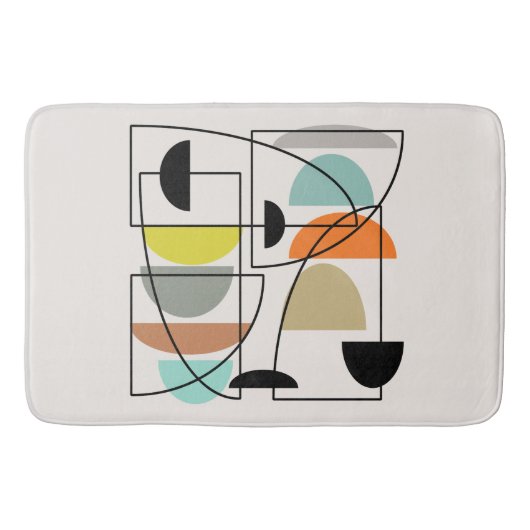 Tapis De Bain "Bowls" modernes du milieu du siècle (Devant)